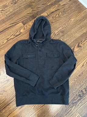 J. Crew Grey Outerweat Fleece Hooded Sweatshirt. Size XL
